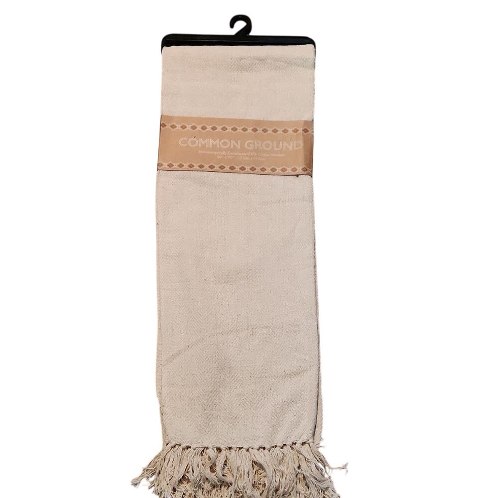 Cream Cotton Blanket By Common Ground, New With Tag